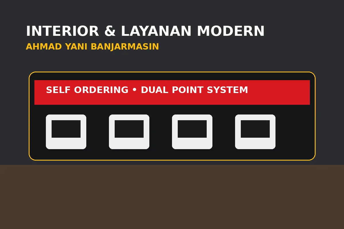 Visual area pemesanan dan tempat duduk McDonald's Ahmad Yani Banjarmasin